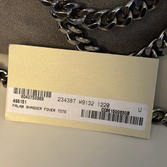 Stella McCartney Falabella Shaggy Deer Faux Leather Foldover Tote Light Gray - Picture 8 of 10